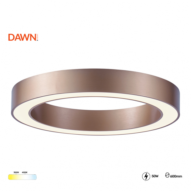 Plafonska svetiljka braon boje, snage 50W,  sa dve boje svetla.