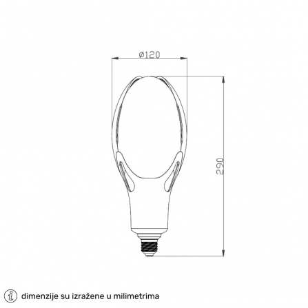 LED sijalica ED120, grlo E27, snaga 80W, hladno bela boja svetla 6500K