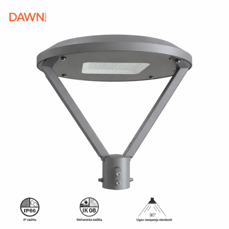 Ulična svetiljka masivne konstrukcije, snage 60W, temperatura svetla 4000K.