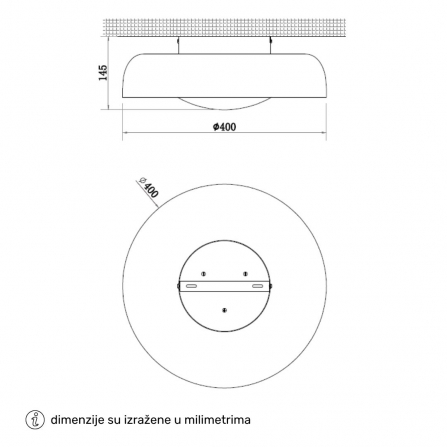 LED plafonjera bele boje, snage 20W, sa tri boje svetla