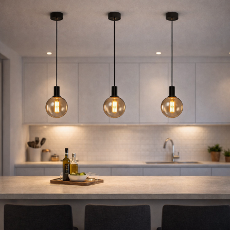 Visilica sa 1xG9 sijalicom u kombinaciji crne i bakarne boje.