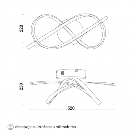 LED luster bele boje, snage 32W sa tri boje svetla