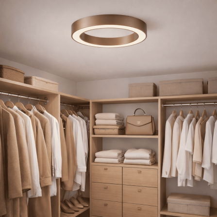 Plafonska svetiljka braon boje, snage 50W,  sa dve boje svetla.