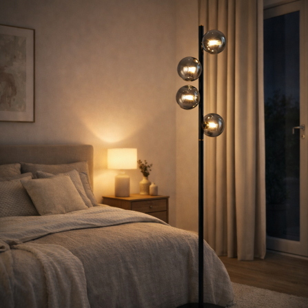 Podna lampa sa 4xG9 sijalice u crnoj i bakarnoj boji