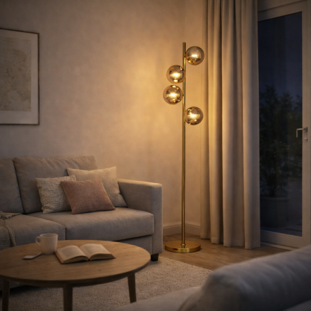 Podna lampa sa 4xG9 sijalice u bakarnoj boji.