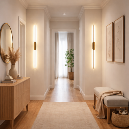 Zlatna LED zidna lampa SOLEA 55, snage 12W, toplo belo svetlo od 3000K