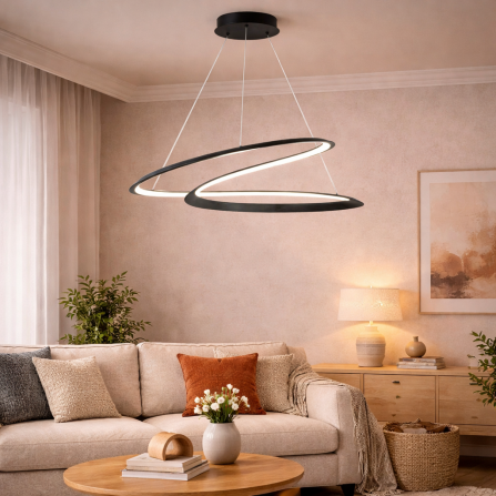 Moderna i savremena LED visilica crne boje, snage 45w.