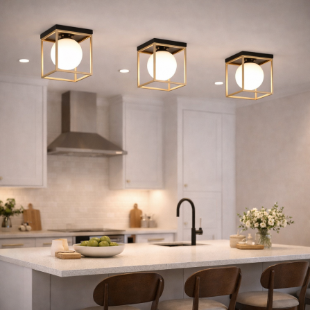 Plafonjera sa jednim grlom za E14  sijalicu idealna je za osvetljavanje manjih prostora