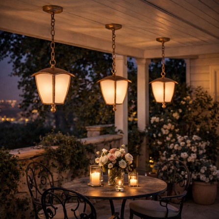 Plafonski fenjer rustičnog izgleda u boji starog zlata