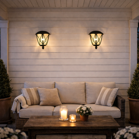 Fenjer rustičnog izgleda u crnoj boji