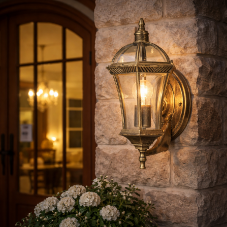 Fenjer u rustičnoj zlatnoj boji