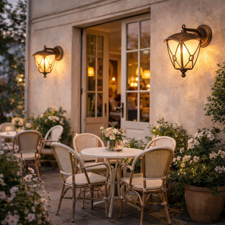 Fenjer rustičnog izgleda u boji starog zlata