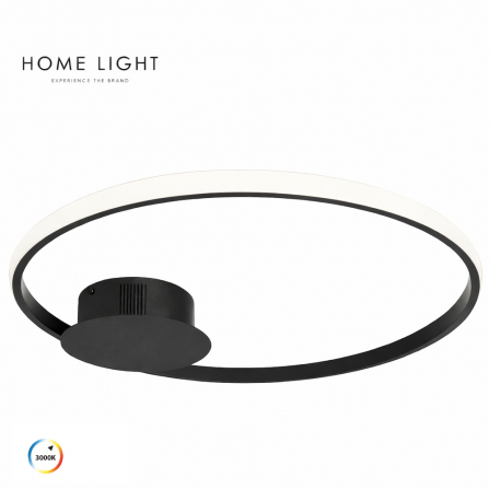 LED plafonjera snage 22W, crne boje sa toplo belom bojom svetla