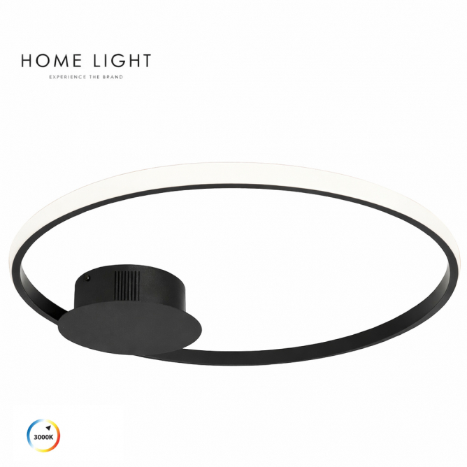 LED plafonjera snage 22W, crne boje sa toplo belom bojom svetla