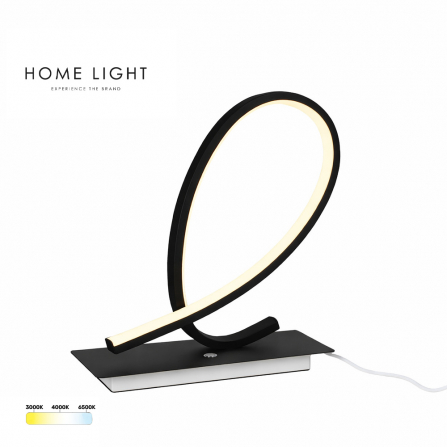 LED stona lampa crne boje, snage 12W, sa tri boje svetla