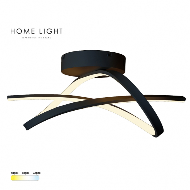 LED luster crne boje, snage 32W, sa tri boje svetla