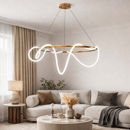 Moderna, atraktivna LED visilica, mesing, 80w, 3000K