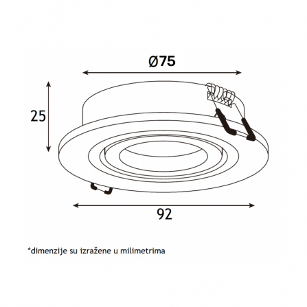 Rozetna u boji brušenog zlata.