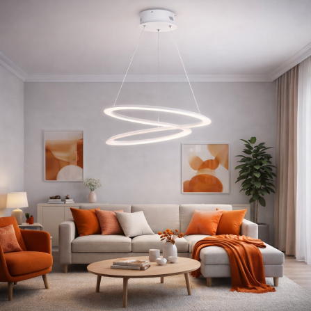 LED visilica bele boje, snage 60W, poseduje prekidač za promenu boje svetla 3000 ili 4000K.