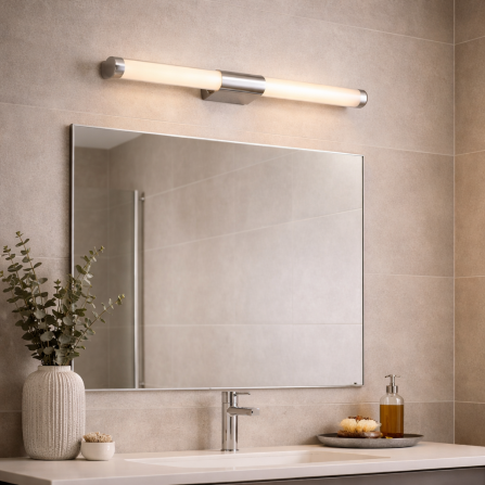 Zidna lampa modernog dizajna, sa praktičnim poteznim prekidačom za uključivanje svetla.