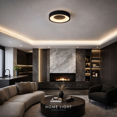 LED plafonjera crne boje, snage 40W, sa tri boje svetla