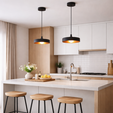 LED plafonjera snage 30W, u crno zlatnoj kombinaciji, sa tri boje svetla