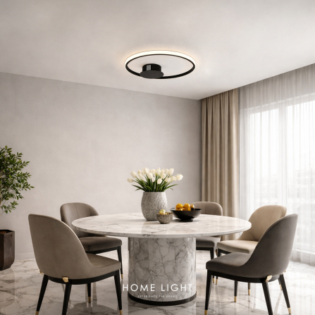 LED plafonjera snage 22W, crne boje sa toplo belom bojom svetla