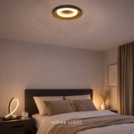 LED plafonjera snage 24W, crne boje, sa tri boje svetla