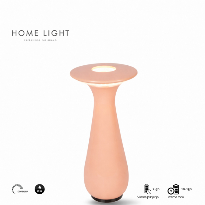 Punjiva stona lampa, crvene boje, snaga 2.5W, mogućnost dimovanja